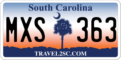 SC license plate MXS363