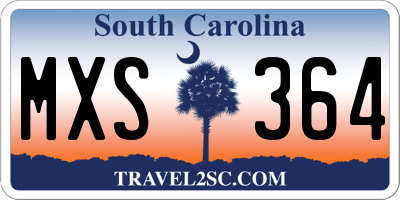 SC license plate MXS364