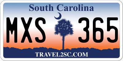 SC license plate MXS365