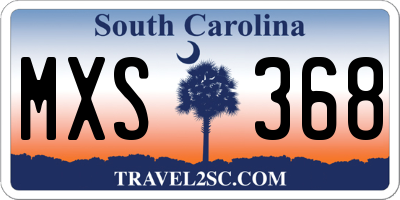 SC license plate MXS368