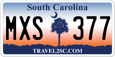 SC license plate MXS377
