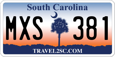 SC license plate MXS381