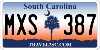 SC license plate MXS387