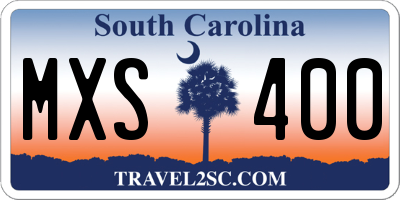 SC license plate MXS400