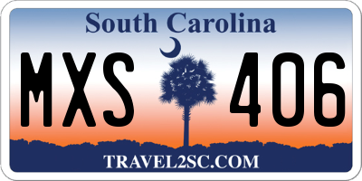 SC license plate MXS406