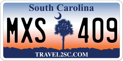 SC license plate MXS409
