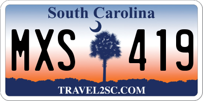 SC license plate MXS419