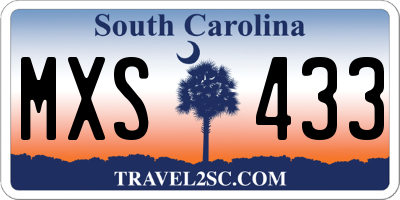 SC license plate MXS433