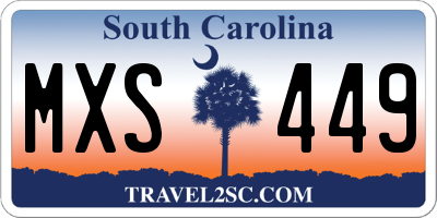 SC license plate MXS449