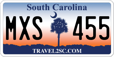 SC license plate MXS455