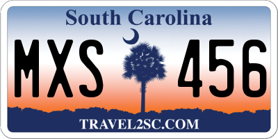 SC license plate MXS456