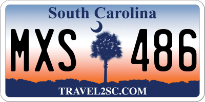 SC license plate MXS486