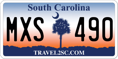 SC license plate MXS490