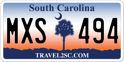 SC license plate MXS494