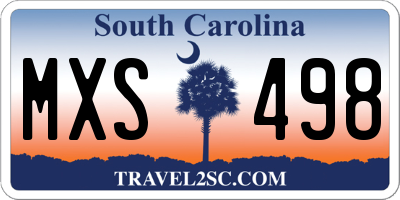 SC license plate MXS498