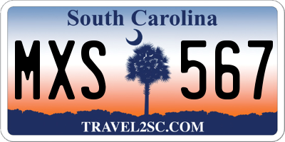 SC license plate MXS567