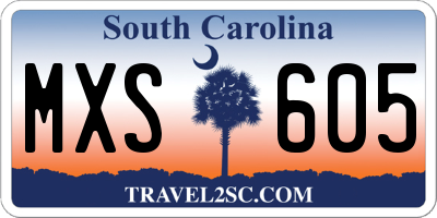SC license plate MXS605
