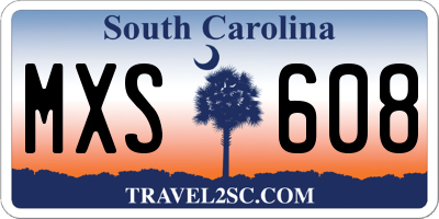 SC license plate MXS608