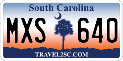SC license plate MXS640