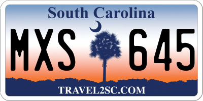 SC license plate MXS645