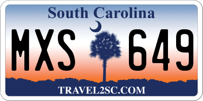 SC license plate MXS649