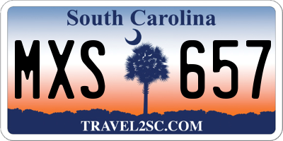 SC license plate MXS657