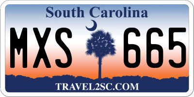 SC license plate MXS665