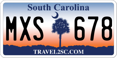 SC license plate MXS678