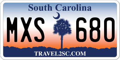 SC license plate MXS680
