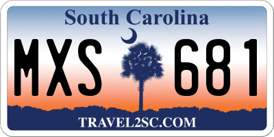 SC license plate MXS681