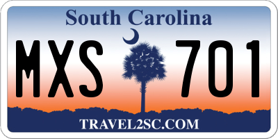 SC license plate MXS701