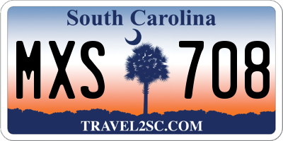 SC license plate MXS708