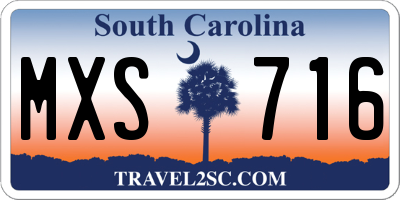 SC license plate MXS716
