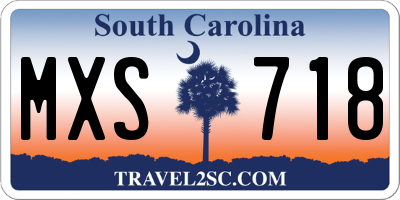 SC license plate MXS718