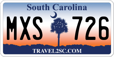 SC license plate MXS726