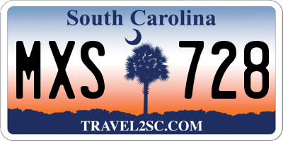 SC license plate MXS728