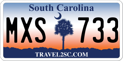SC license plate MXS733