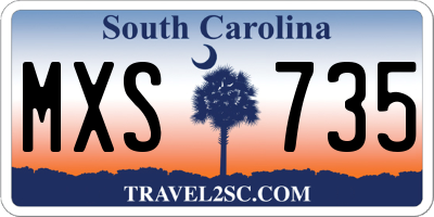 SC license plate MXS735