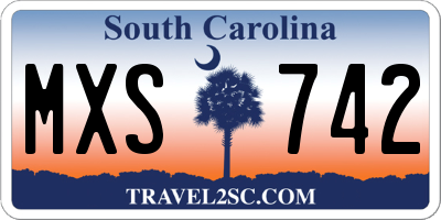 SC license plate MXS742
