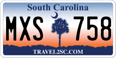 SC license plate MXS758