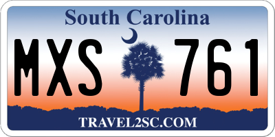 SC license plate MXS761