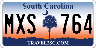 SC license plate MXS764
