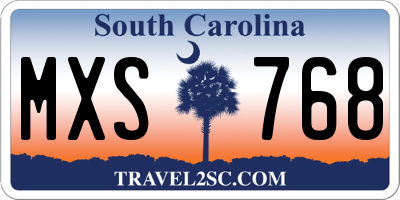 SC license plate MXS768
