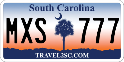 SC license plate MXS777