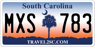SC license plate MXS783