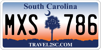 SC license plate MXS786