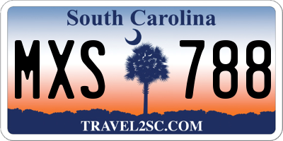 SC license plate MXS788