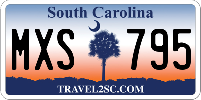 SC license plate MXS795