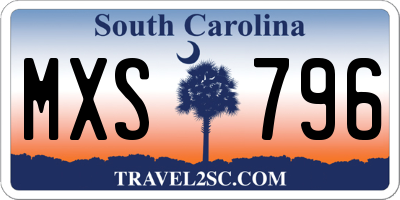 SC license plate MXS796