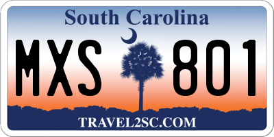 SC license plate MXS801